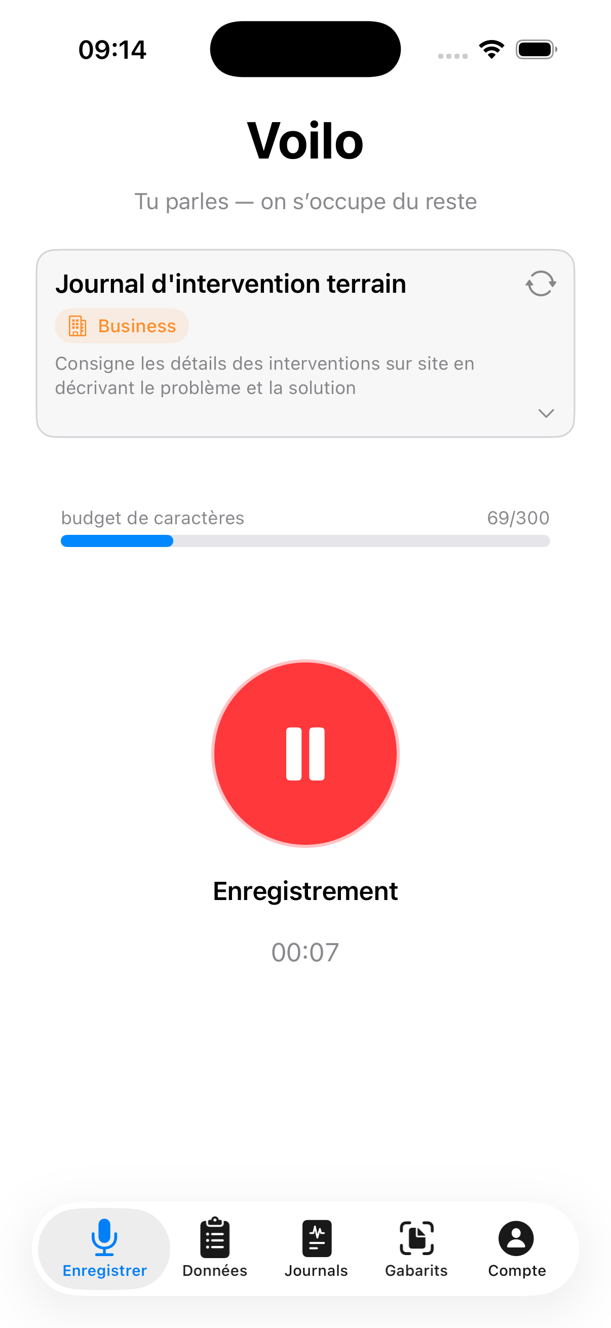 Enregistrement vocal