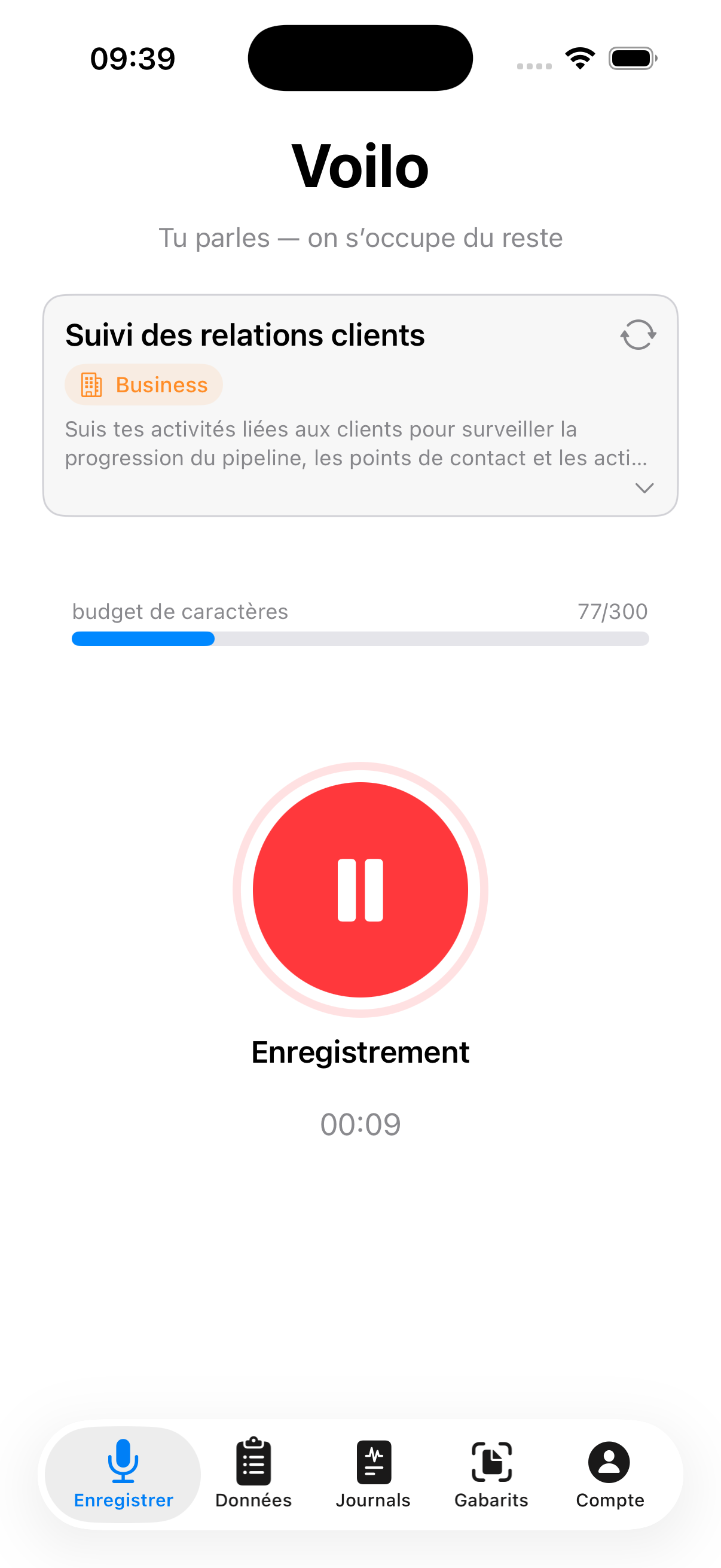 Enregistrement vocal